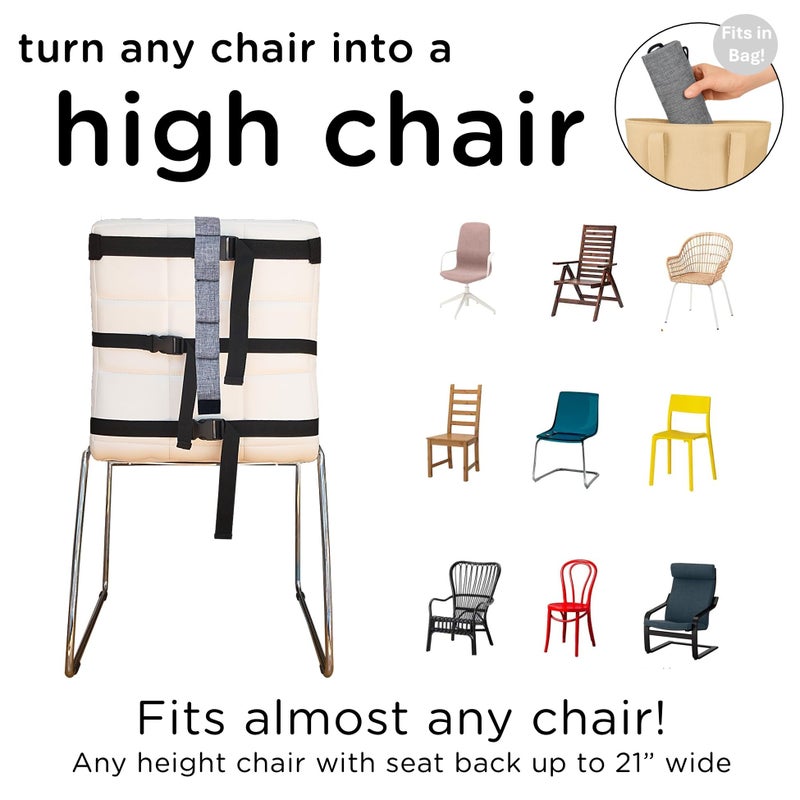 liuliuby Compact Travel High Chair | Portable High Chair for Baby | Baby Travel Essential Harness Seat | Must Haves for Vacations, Restaurants, Family Visits with Babies | Portable Highchair Seat - Image 3